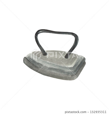 Watercolor illustration of a sewing kit. Suitable for a studio or school 132935311