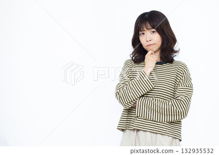 A woman who is seriously worried A woman who is seriously worried 132935532