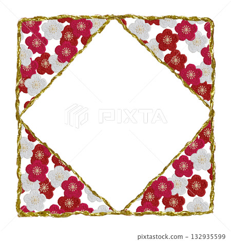 【梅花圖案】手工刺繡插畫素材 【梅花圖案】手工刺繡插畫素材 132935599