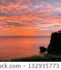 Orange sky and sea at sunset 132935773