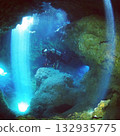 Mysterious cave and diver 132935775