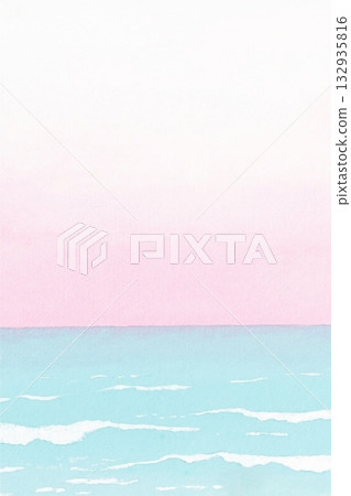 Pre-dawn sky, blue sea, gradation, watercolor style, AI Pre-dawn sky, blue sea, gradation, watercolor style, AI 132935816