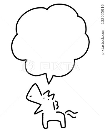 Smiling horse and speech bubble text space frame monochrome Smiling horse and speech bubble text space frame monochrome 132935916