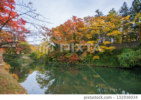 Beautiful autumn scenery in Aizuwakamatsu city, Fukushima prefecture, Japan 132936034