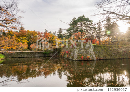 日本福島縣會津若松市美麗的秋景 日本福島縣會津若松市美麗的秋景 132936037