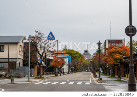 Beautiful autumn scenery in Aizuwakamatsu city, Fukushima prefecture, Japan 132936040