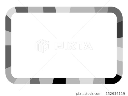 Rounded rectangular frame surrounded by a monochrome mosaic pattern 132936119