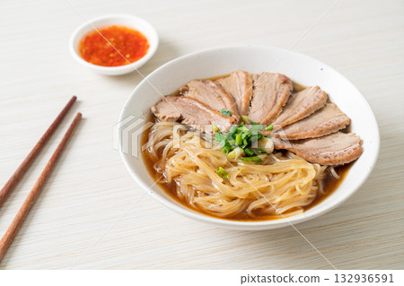duck noodles with stewed duck soup 132936591