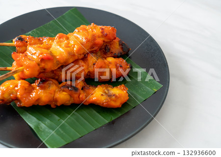 grilled chicken skewer in Asian style 132936600