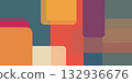 Abstract composition featuring overlapping rounded rectangles in muted color palette design style 132936676
