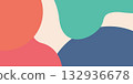 Abstract background with overlapping shapes in coral teal and navy on a light cream color space 132936678