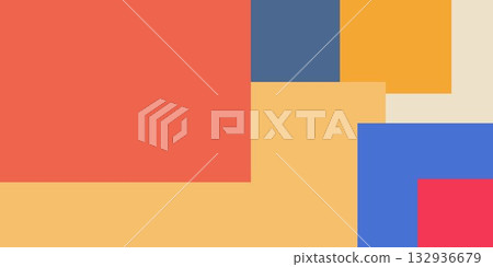 Abstract composition featuring overlapping rectangles in various pastel color shades and tones Abstract composition featuring overlapping rectangles in various pastel color shades and tones 132936679