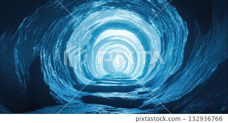 Abstract Oceanic Vibes in Cool Gradient Ripples Rippled textures in ocean-blue gradients with layered opacity, evoking emotion, movement, and depth; 132936766