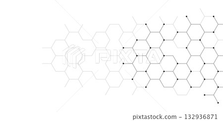 Abstract design element with geometric background of hexagons shape pattern 132936871