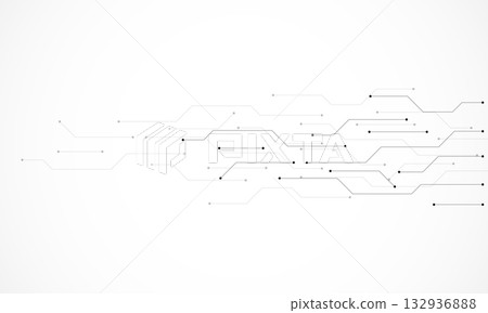 Circuit board texture with communication technology concept. Creative illustration Circuit board texture with communication technology concept. Creative illustration 132936888