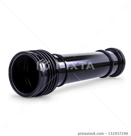Black Industrial Pipe with Ribbed Design for Plumbing and Construction Use Black Industrial Pipe with Ribbed Design for Plumbing and Construction Use 132937299