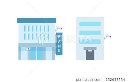 Surveillance cameras, banks, and apartment buildings Surveillance cameras, banks, and apartment buildings 132937534