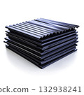 Stacked Sheets of Corrugated Metal with Smooth Texture and Modern Design 132938241