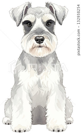 Miniature Schnauzer sitting 132938254