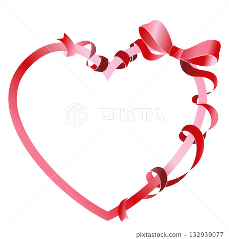 Valentine's Day ribbon heart frame Valentine's Day ribbon heart frame 132939077