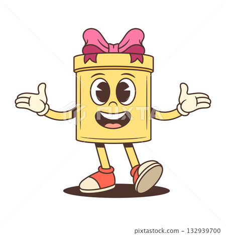 Friendly Cartoon Gift Box Character Waving Hello And Greeting With Smile Vector Illustration Friendly Cartoon Gift Box Character Waving Hello And Greeting With Smile Vector Illustration 132939700