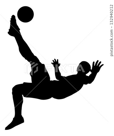 Football Soccer Player Silhouette Man Football Soccer Player Silhouette Man 132940212
