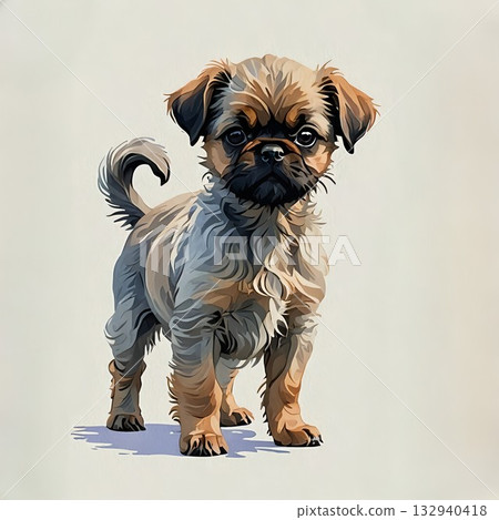站立的布魯塞爾格里芬幼犬 132940418