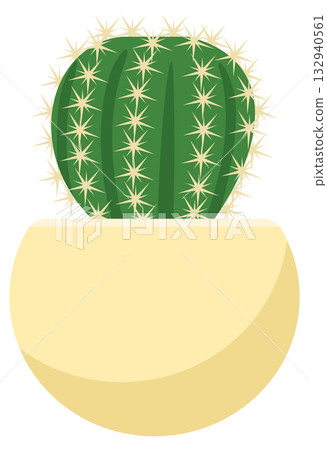 Illustration of a cute cactus in a pot 132940561