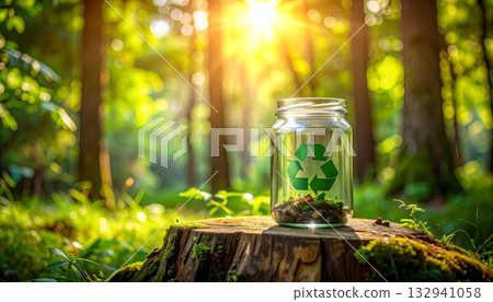Glass bottles of fresh water and champagne with homemade green pickled cucumbers and dill on wood 132941058