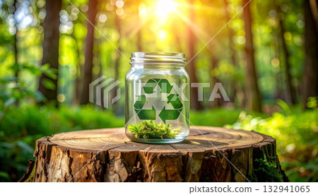 Glass bottles of fresh water and champagne with homemade green pickled cucumbers and dill on wood 132941065