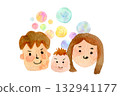 Watercolor illustration, hand-drawn illustration, family, person illustration 132941177