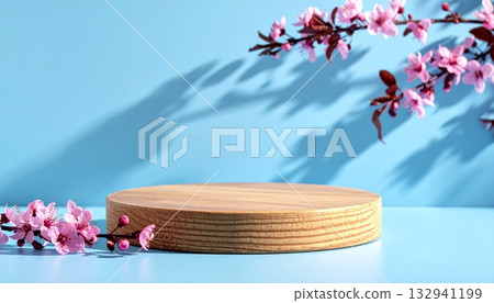 Christmas tree decorations with pink orchid flower and natural purple beauty blossom 132941199