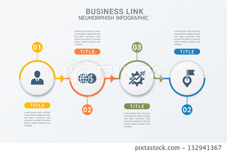 Modern infographic neumorphism style design template Modern infographic neumorphism style design template 132941367