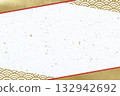 Paper texture (tairei paper with gold and silver foil) Top and bottom: red + gold (seigaiha) 132942692