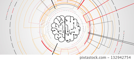 Abstract brain and artificial intelligence background 132942754