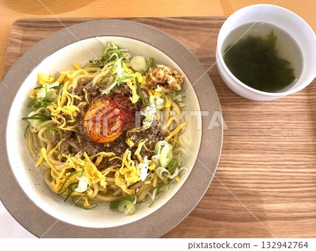 Local gourmet food: Koi-men noodles from Koshimizu Town. Photographed on a smartphone. 132942764