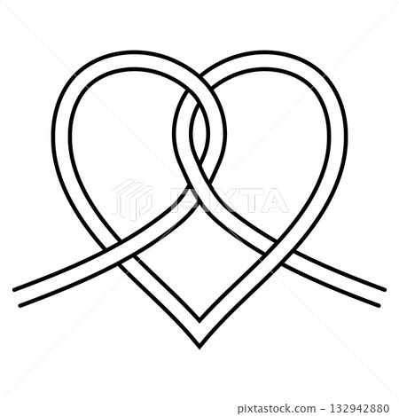 Interwoven heart knot symbol for unity, love, Celtic decoration heart Interwoven heart knot symbol for unity, love, Celtic decoration heart 132942880
