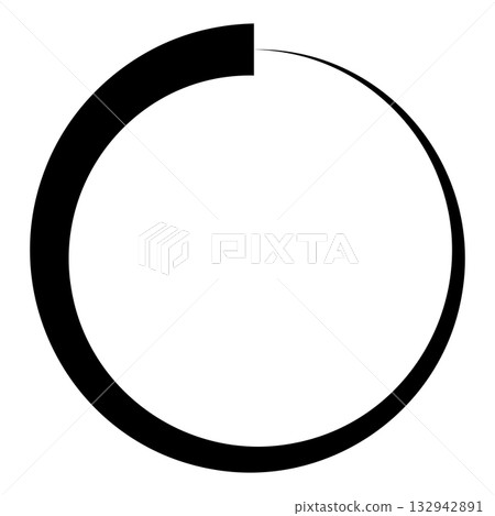Minimalist circular loading icon, interface tech volume scale Minimalist circular loading icon, interface tech volume scale 132942891