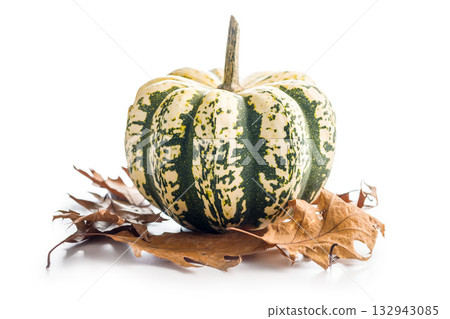 Sweet dumpling pumpkin isolated on white background. 132943085