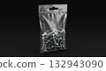 Transparent Packaging of Metal Bolts and Nuts on Black Background 132943090