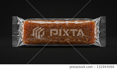 Transparent Packaging of a Brown Sweet Bar 132943098