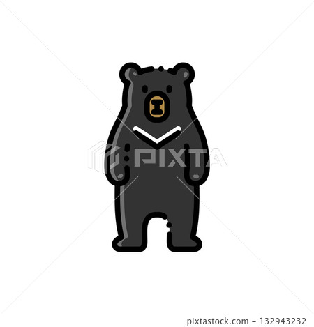 An adorable Formosan black bear with a V-shaped white marking on its chest—both cute and handsome! Suitable for ecological conservation, Taiwanese themes, or mascot designs. Image can be recolored and resized. An adorable Formosan black bear with a V-shaped white marking on its chest—both cute and handsome! Suitable for ecological conservation, Taiwanese themes, or mascot designs. Image can be recolored and resized. 132943232