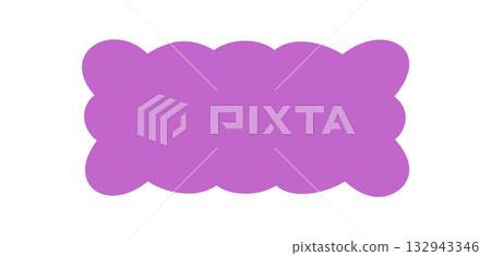 Groovy retro scallop rectangle frame shape in solid violet, abstract and wavy. Retro element forms bubble border and graphic y2k background as a stylish frame or border accent. Groovy retro scallop rectangle frame shape in solid violet, abstract and wavy. Retro element forms bubble border and graphic y2k background as a stylish frame or border accent. 132943346