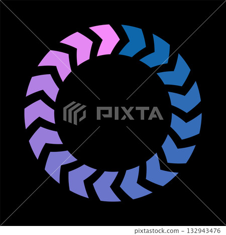 Colorful circle loader icon. Symbol of reload, refresh, loading, recycle and repeat. Interconnecting round arrow vector icon Colorful circle loader icon. Symbol of reload, refresh, loading, recycle and repeat. Interconnecting round arrow vector icon 132943476