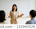 Japanese female lecturer giving a lecture in a classroom 132943526