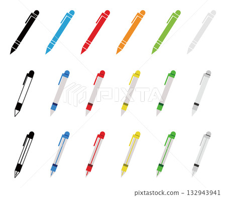 Pen ballpoint pen icon set 132943941