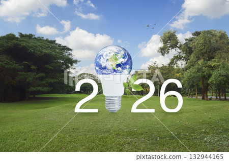 Happy new year 2026 ecology saving power and energy concept, Elements of this image furnished by NASA Happy new year 2026 ecology saving power and energy concept, Elements of this image furnished by NASA 132944165