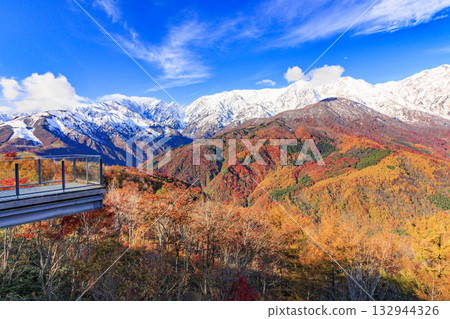 Three stages of autumn leaves from Iwatake Mountain Resort in autumn Three stages of autumn leaves from Iwatake Mountain Resort in autumn 132944326