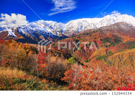 Three stages of autumn leaves from Iwatake Mountain Resort in autumn Three stages of autumn leaves from Iwatake Mountain Resort in autumn 132944334