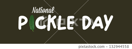 National Pickle day horizontal banner design template with text and pickled cucumbers isolated on grey geometric pattern background. Pickle day flyer. 14 november national day of pickled cucumber National Pickle day horizontal banner design template with text and pickled cucumbers isolated on grey geometric pattern background. Pickle day flyer. 14 november national day of pickled cucumber 132944558